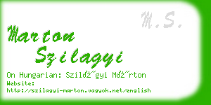 marton szilagyi business card